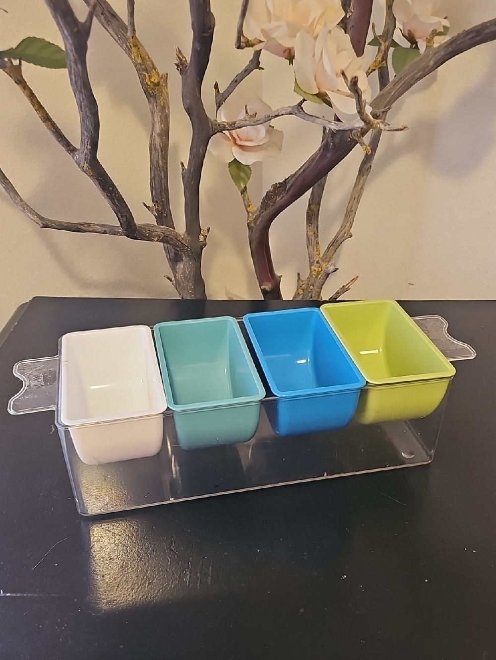 Multi-Color Plastic Condiment Server Set Tote D